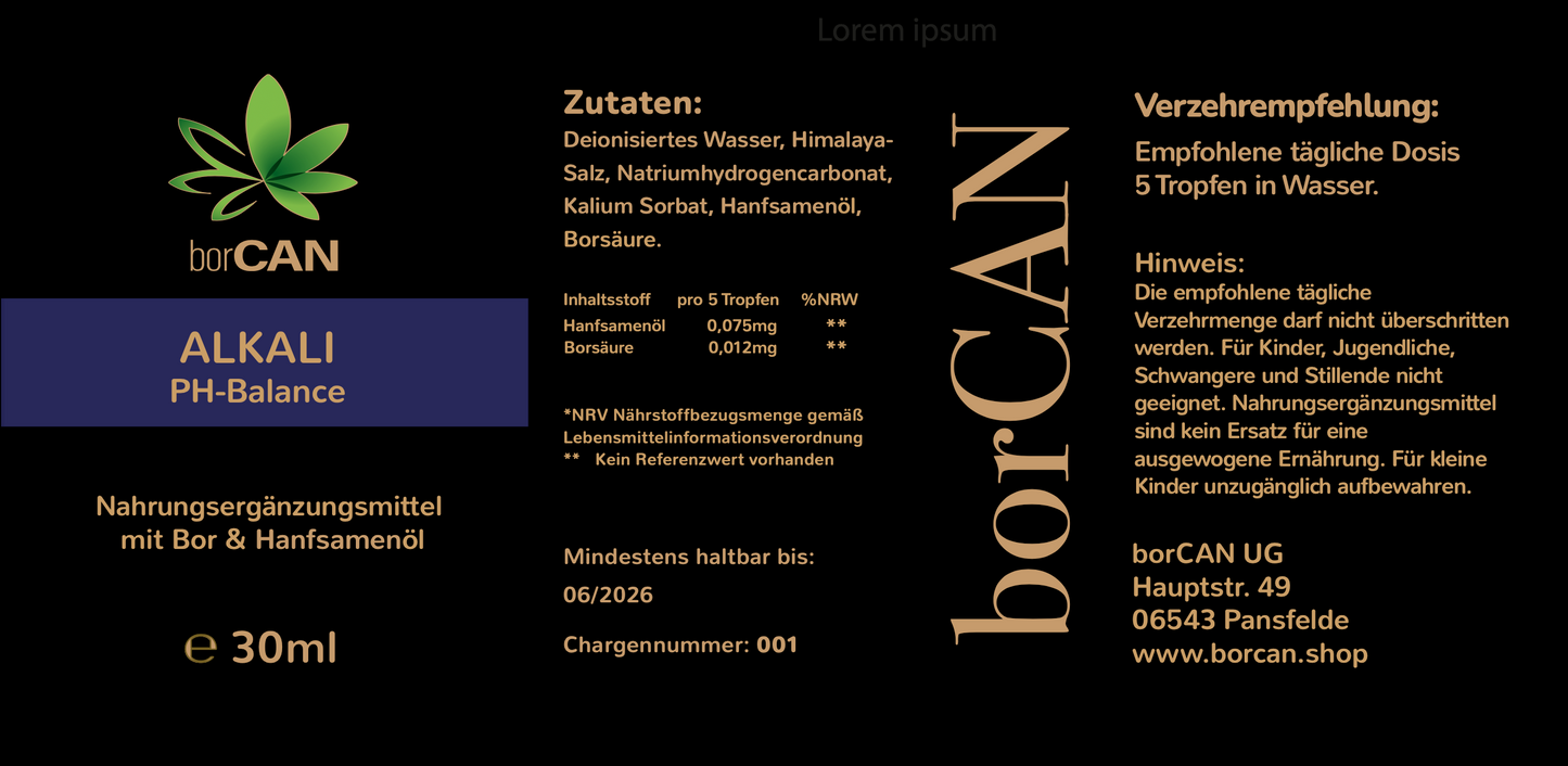 Alkali - mit borCAN-Complex