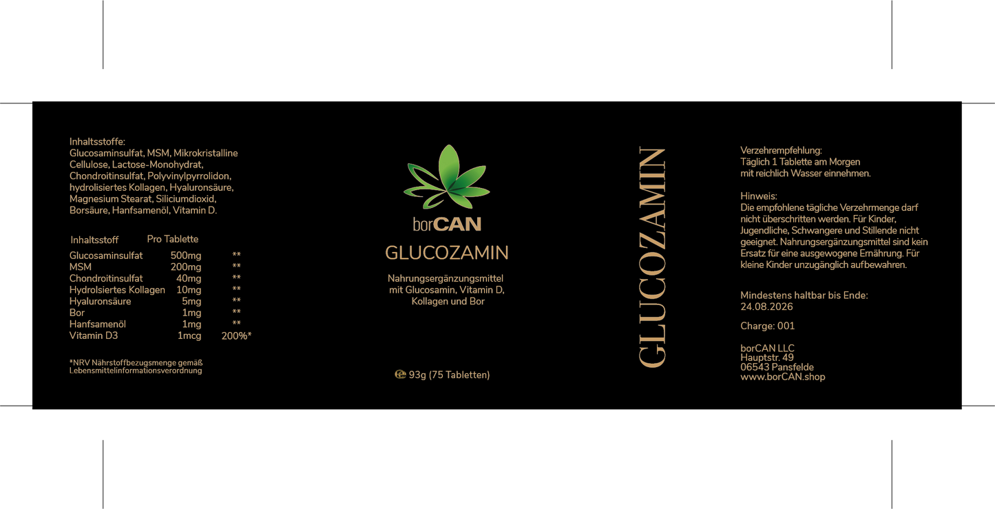 Glucozamin mit borCAN-Complex