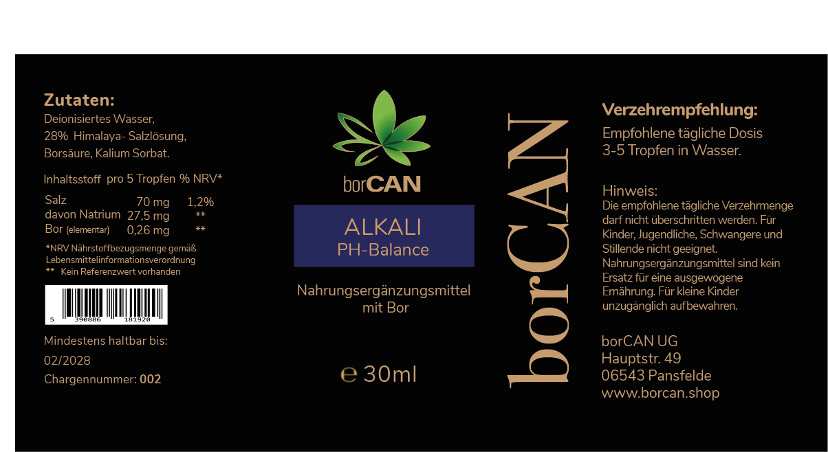 Alkali - mit borCAN-Complex